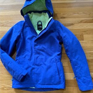The North Face Vibrant Blue Jacket with Green Lining